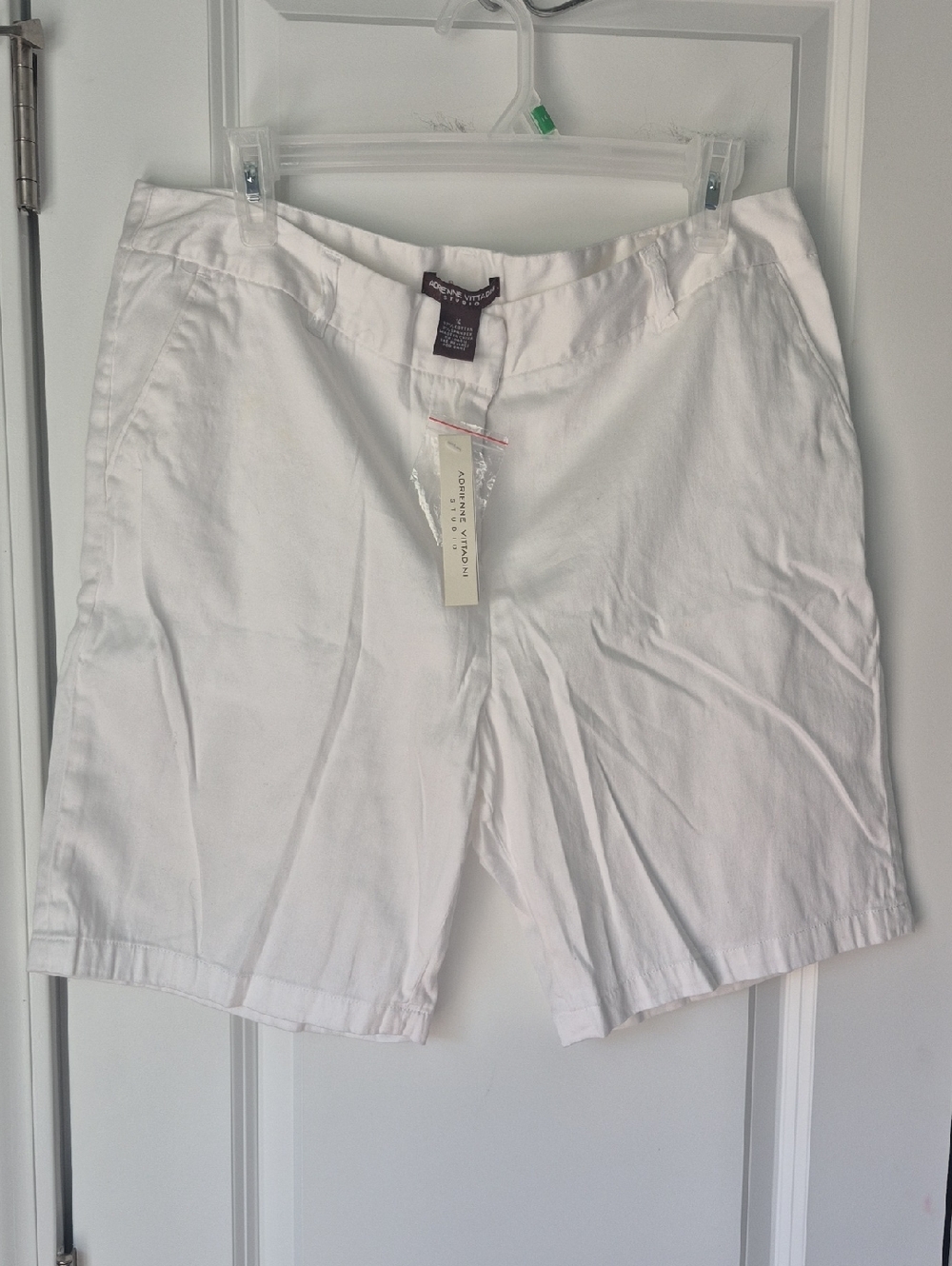 Adrienne Vittadini High Waist White Cotton Bermuda Shorts. 14. NWT